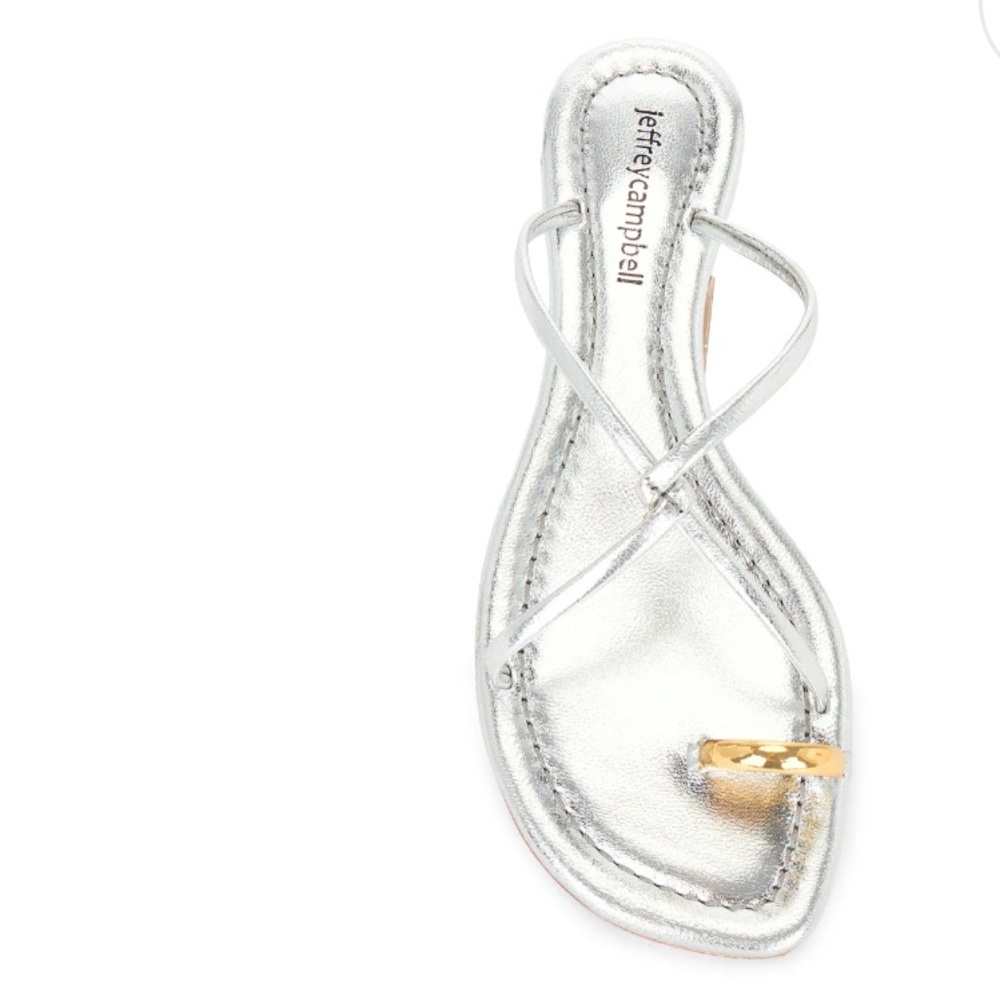 JEFFREY CAMPBELL Pacifico Sandal in Silver Gold